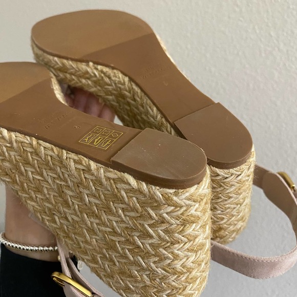 Stuart Weitzman Pink Suede Espadrilles wrap ankle sz 9 - Picture 7 of 9